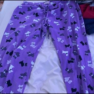 Purple dog pajama pants